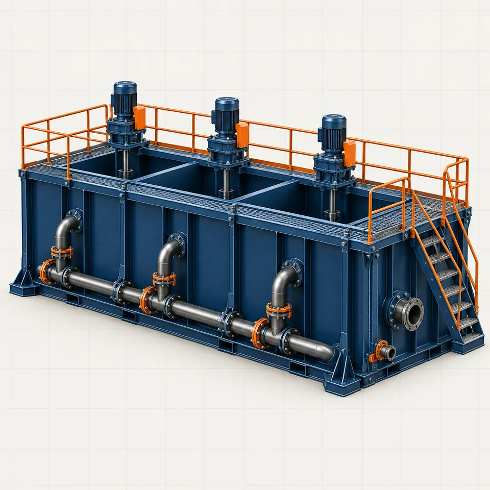 Technical illustration of a drilling mud tank module